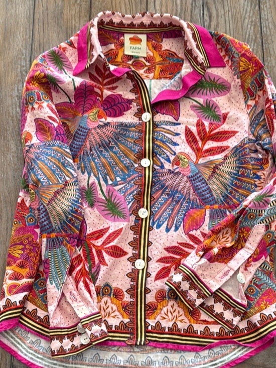 FARM Rio Tops - Farm Rio macaw scarf Blouse